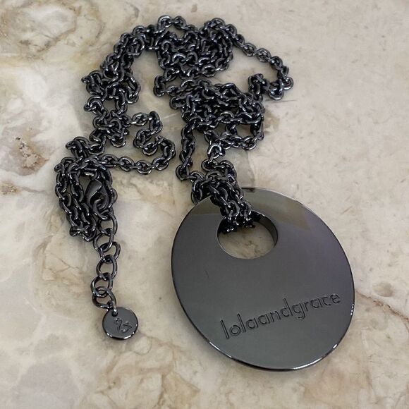 Lola and Grace Swarovski Elements Oval Disk Pendant - Picture 2 of 7